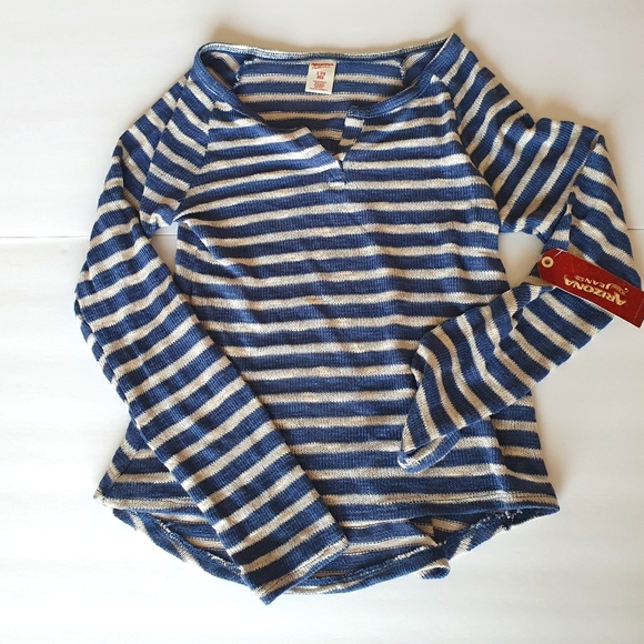 Arizona Jean Co Girls Stripes Light Sweater Sz 7 - Picture 1 of 4